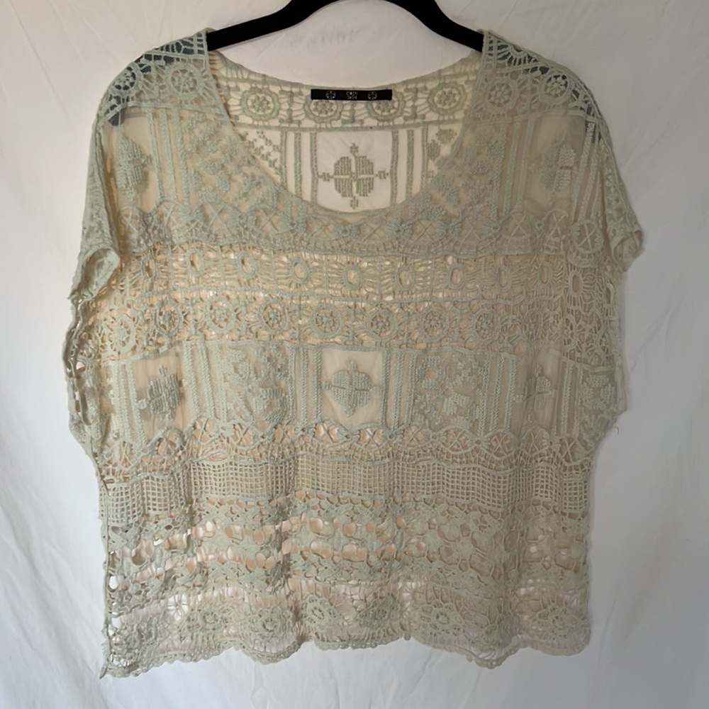 Coin 1904 Lace Top, off white, Small